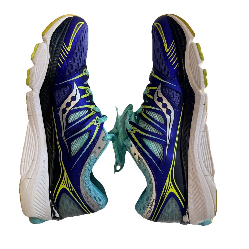 Saucony ISO Triumph Blue Teal Athletic Running Shoes Sneakers Womens Sz 9 - Picture 8 of 12